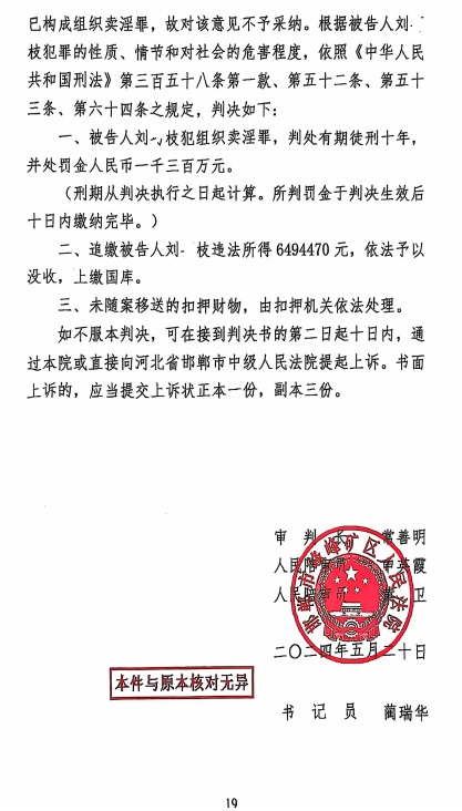 河北邯郸八旬老母为女儿喊冤:刘某枝没有犯组织卖淫罪