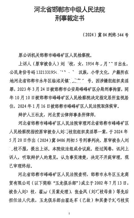 河北邯郸八旬老母为女儿喊冤:刘某枝没有犯组织卖淫罪