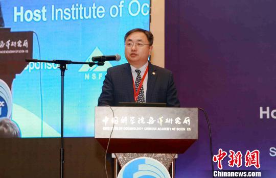 中国科学院海洋研究所所长王凡致辞。 王敏 摄 第三届开放科学大会青岛启幕 全球三百余专家与会